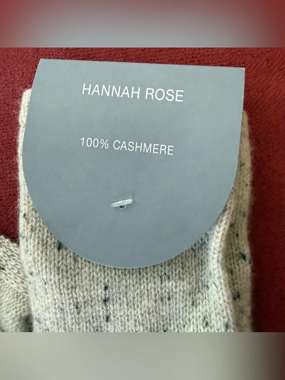 Hannah Rose 100% Cashmere Scarf & Smart Phone Texting Gloves Set Cream Speckled